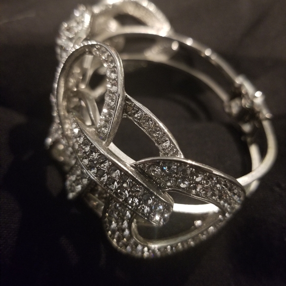 Rhinestone Cuff Hinge Bracelet - Picture 4 of 5